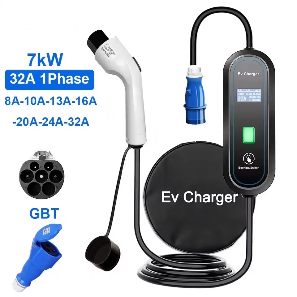 Portable GBT EV Charger Wallbo - Portable Ev Charger 32A Type 2 Cee Plug ulasan dan harga