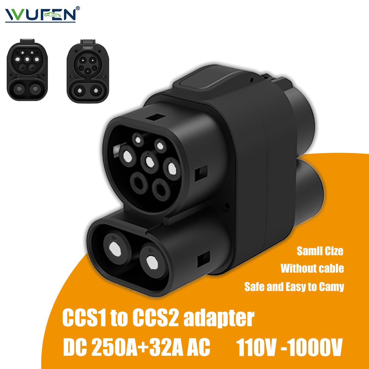 WUFEN 250A+32A CCS1 Charger to - Ccs2 To Ccs1 Fast Charge Adapter 250Kw ulasan dan harga