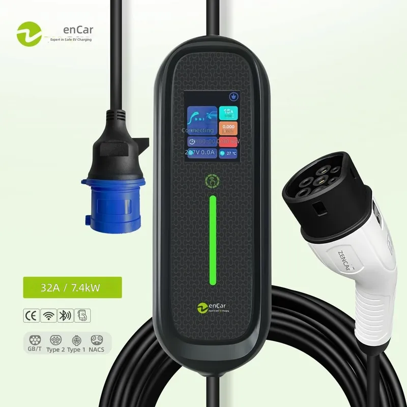 7kW 32A Type 2 Portable EV Cha - Portable Ev Charger 32A Type 2 Cee Plug ulasan dan harga