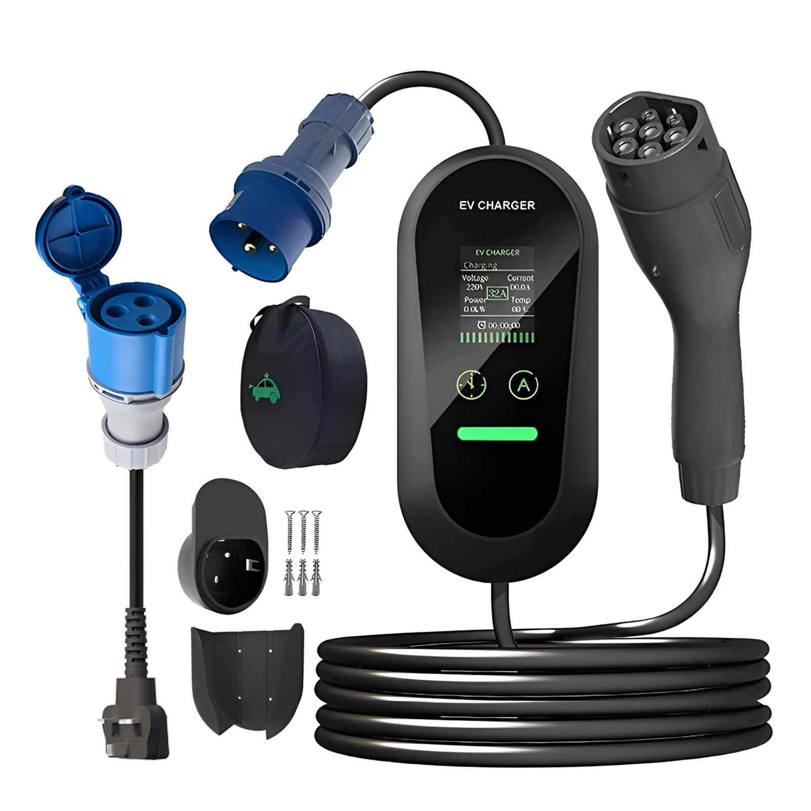 Type2 Portable EV Charger 7KW  - Portable Ev Charger 32A Type 2 Cee Plug ulasan dan harga